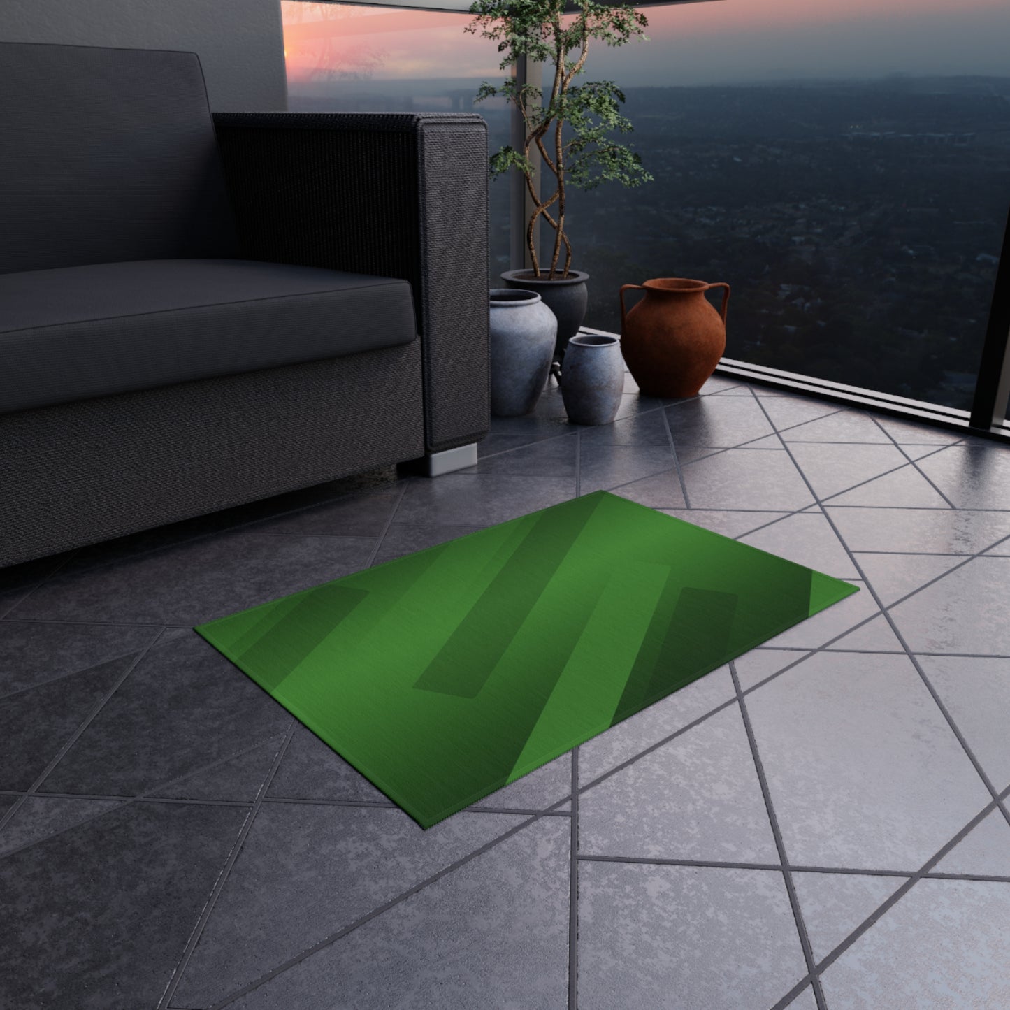 Modern Green Outdoor Rug